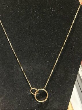 Gold color Double Circle Pendant Necklace - Women Jewelry